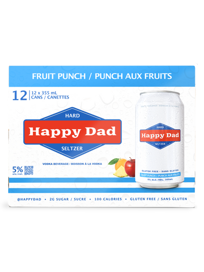 HAPPY DAD HARD SELTZER FRUIT PUNCH 12CANS