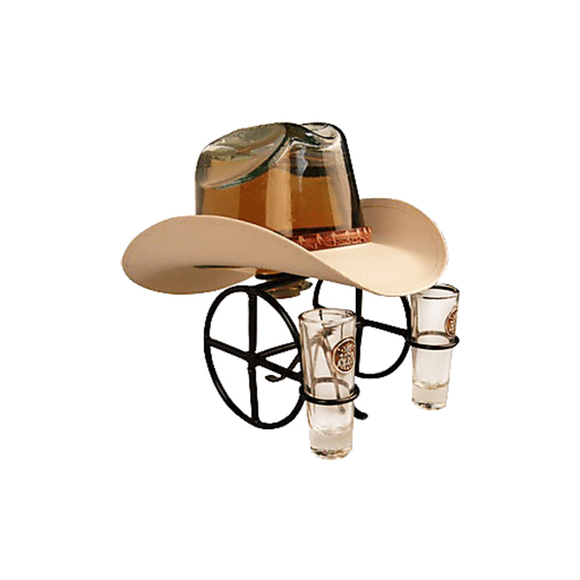 COWBOY HAT WITH STAND TEQUILA 1L